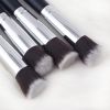 Mini Makeup Brushes Set for Travel Set Synthesized 10 Pieces (Black Silver)