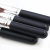 Mini Makeup Brushes Set for Travel Set Synthesized 10 Pieces (Black Silver)
