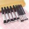 Mini Makeup Brushes Set for Travel Set Synthesized 10 Pieces (Black Silver)