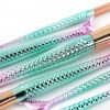 10Pcs Mermaid Makeup Brushes Fish Tail Eyebrow Face Lip Blending Green