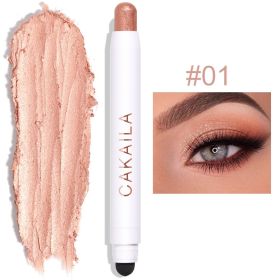 Double-headed Monochrome Pearlescent Eye Shadow Stick (Option: 01 Color)