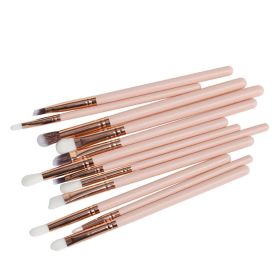 Multifunctional Makeup Brush Set With 12 Eye Tools (Color: PINK)