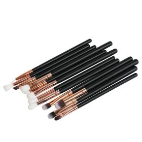 Multifunctional Makeup Brush Set With 12 Eye Tools (Color: BLACK)