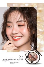 Four Color Eyeshadow Palette Shimmering Powder Shimmer Sequins Waterproof (Option: 3008 4 Bare Pink)